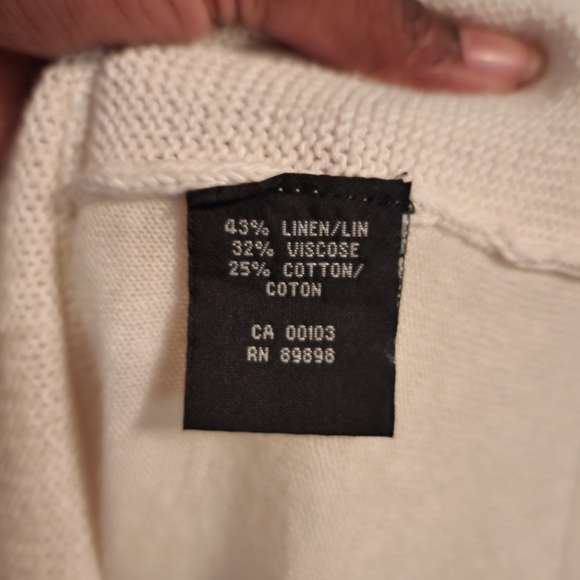 💕5 For $20 Parkhurst Blend Ivory Lace Up Front Sleeveless Blouse Sz M (spot) - Picture 4 of 8